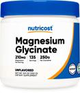 Suplemento Nutricost Glicinato de Magnésio em pó 250g sem sabor