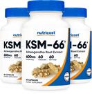 Suplemento Nutricost KSM-66 Extrato de raiz de Ashwagandha 600mg