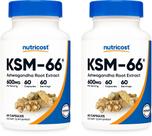 Suplemento Nutricost KSM-66 Extrato de raiz de Ashwagandha 600mg