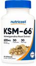 Suplemento Nutricost KSM-66 Extrato de raiz de Ashwagandha 600mg