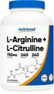Suplemento Nutricost L-Arginina e L-Citrulina Complex 750mg