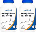 Suplemento Nutricost L-Fenilalanina 500 mg 180 cápsulas x2