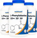 Suplemento Nutricost L-Fenilalanina 500 mg 180 cápsulas x3