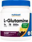 Suplemento Nutricost L-Glutamina em Pó 500g de limonada BlackBerry