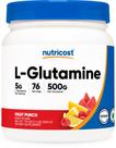 Suplemento Nutricost L-Glutamina em Pó 500g (ponche de frutas)