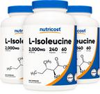 Suplemento Nutricost L-Isoleucina 2000 mg 240 cápsulas x3