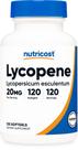 Suplemento Nutricost Lycopene 20mg 120 cápsulas gelatinosas sem glúten