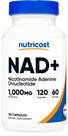 Suplemento Nutricost NAD+ 1.000 mg 120 cápsulas veganas sem glúten