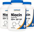 Suplemento Nutricost Niacina (Vitamina B3) 500 mg 240 cápsulas