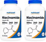 Suplemento Nutricost Niacinamida (Vitamina B3) 500 mg 240 cápsulas
