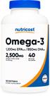 Suplemento Nutricost Omega 3 Óleo de Peixe 2500mg 120 Cápsulas Gelatinosas Suplemento Nutricost Omega 3 Óleo de Peixe 2500mg 120 Cápsulas Gelatinosas