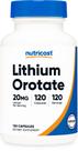 Suplemento Nutricost Orotato de Lítio 20 mg 120 Cápsulas Veganas