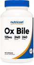 Suplemento Nutricost Ox Bile - Cápsulas 125mg com 240 Unidades