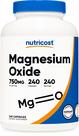 Suplemento Nutricost Óxido de Magnésio 750 mg 240 cápsulas