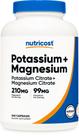 Suplemento Nutricost: Potássio (99mg) e Magnésio (210mg) - Citratos