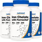 Suplemento Nutricost Quelated Iron Ferrochel 36mg 240 cápsulas