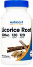 Suplemento Nutricost Raiz de Alcaçuz 500mg 120 cápsulas