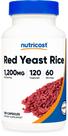 Suplemento Nutricost Red Yeast Rice 1200 mg 120 cápsulas