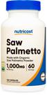 Suplemento Nutricost Saw Palmetto 1000mg - 120 Cápsulas