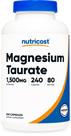 Suplemento Nutricost Taurato de Magnésio 1500mg 240 cápsulas