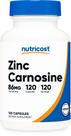 Suplemento Nutricost Zinc Carnosine 86mg 120 cápsulas