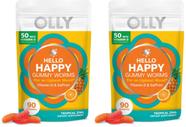 Suplemento OLLY Hello Happy Gummy Worms para apoio ao humor