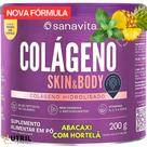Suplemento p/ pele Colágeno em Pó Hidrolisado Skin Sanavita 200g - Peptídeos bioativos