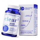 Suplemento para acne SmNutrition Clear-3 com zinco, DIM e probióticos