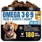 Suplemento para Cães Omega 3-6-9 BuddyCheer com Óleo de Salmão, 180 Mastigáveis Macios