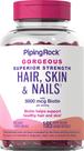 Suplemento Piping Rock Hair Skin Nails 165 Cápsulas de Biotina 5000mcg