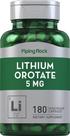 Suplemento Piping Rock Lithium Orotato 5 mg 180 cápsulas