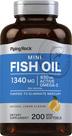 Suplemento Piping Rock Mini Cápsulas Gelatinosas de Óleo de Peixe 1340 mg 200 comprimidos