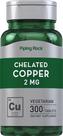 Suplemento Piping Rock Quelated Copper 2 mg 300 comprimidos