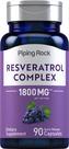 Suplemento Piping Rock Resveratrol Complex 1800 mg 90 cápsulas