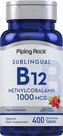 Suplemento Piping Rock Vitamina B12 Sublingual 1000mcg 400 comprimidos