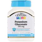 Suplemento Potasio 21st Century 595 mg 110 Tabletas