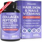 Suplemento PrimeMD 27 em 1 para cabelo, pele e unhas com biotina 10000mcg