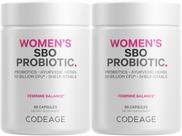 Suplemento probiótico Codeage Women's 50 bilhões de CFUs (pacote com 2 unidades) Suplemento probiótico Codeage Women's 50 bilhões de CFUs (pacote com 2 unidades)