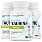 Suplemento Puregen Labs Taurina 1000mg 360 Cápsulas Vegetales