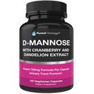 Suplemento Purest Vantage D Mannose 600 mg com cranberry 120 cápsulas