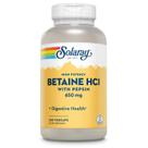 Suplemento Solaray Betaína HCL com Pepsina - 250 Cápsulas