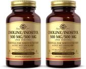 Suplemento SOLGAR Colina/Inositol 500mg - 100 cápsulas x2