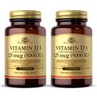 Suplemento SOLGAR de vitamina D3 10mcg (400 UI) 100 cápsulas gelatinosas x2