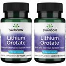 Suplemento Swanson Ororato de Litio 5 mg 60 Cápsulas Vegetales 2 Paquetes