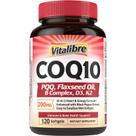 Suplemento Vitalibre CoQ10 200 mg com PQQ, folato, niacina, K2, D3