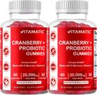 Suplemento Vitamatic Vegan Cranberry Gummies 60 unidades x2