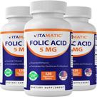 Suplemento Vitamático de Ácido Fólico 5mg (5000 mcg) 120 comprimidos