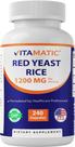 Suplemento vitamático de fermento vermelho de arroz 1200 mg 240 cápsulas vegetais