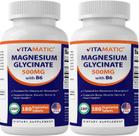Suplemento vitamático de glicinato de magnésio 500 mg 180 comprimidos