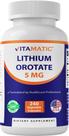 Suplemento vitamático de orotato de lítio 5mg 240 cápsulas